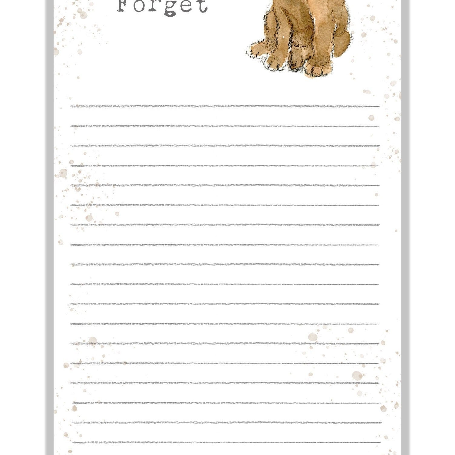 Magnetic Notepad - Brown puppy with flower illustration - NOTE05
