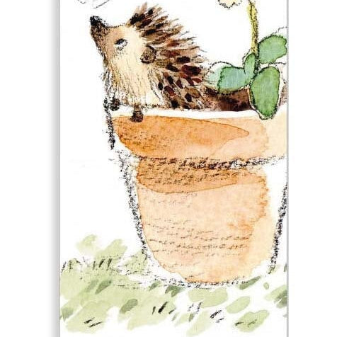 Bookmark with Ribbon - Hedgehog with Butterfly Illustration BM01