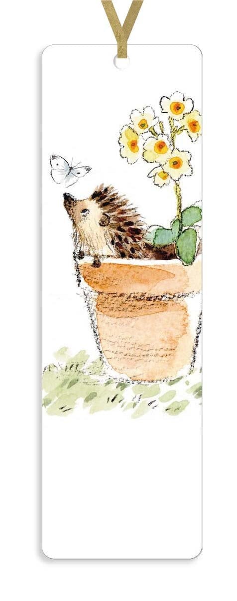 Bookmark with Ribbon - Hedgehog with Butterfly Illustration BM01