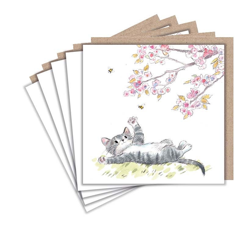 Notecard pack - 5 small quality cards with brown recycled envelopes (125 x 125mm)