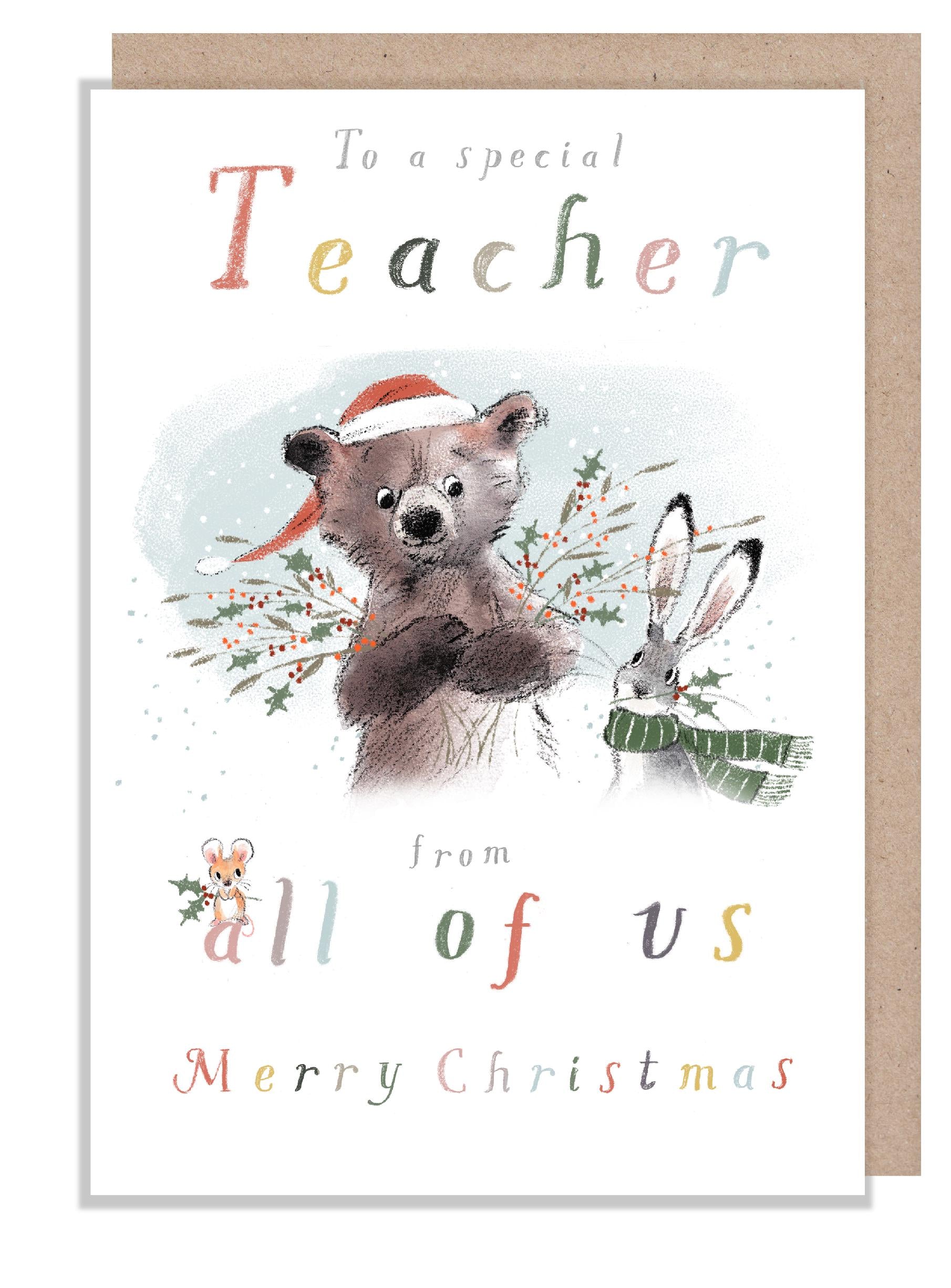 Extra Large Card (A4) - Teacher Christmas Card  - 210 x 297 mm  - XL019 - Large enough for the whole class to sign!