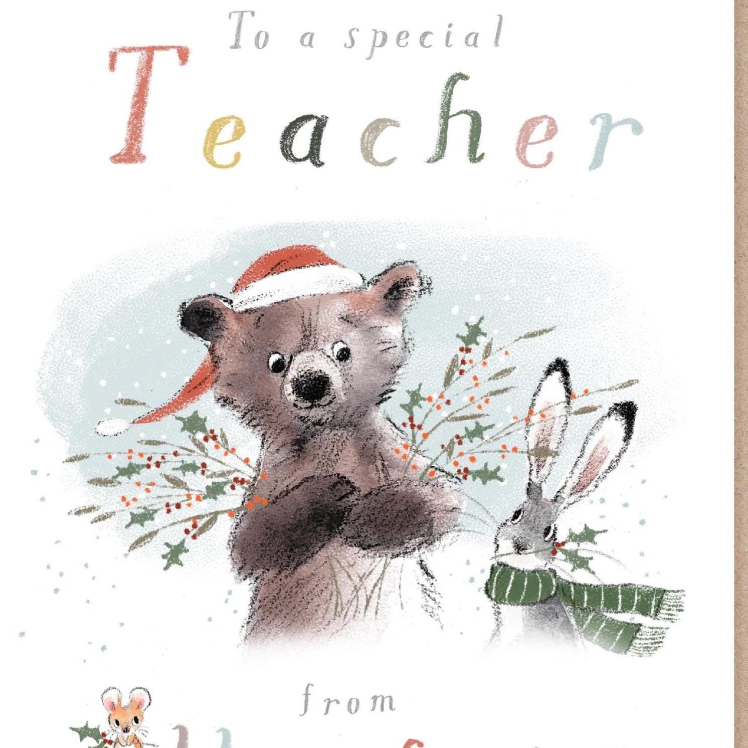 Extra Large Card (A4) - Teacher Christmas Card  - 210 x 297 mm  - XL019 - Large enough for the whole class to sign!