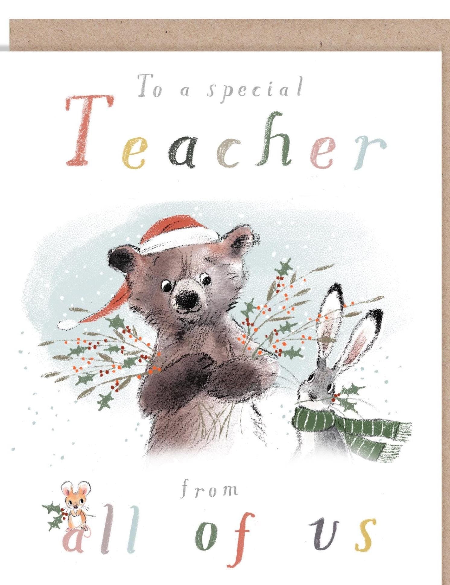 Extra Large Card (A4) - Teacher Christmas Card  - 210 x 297 mm  - XL019 - Large enough for the whole class to sign!